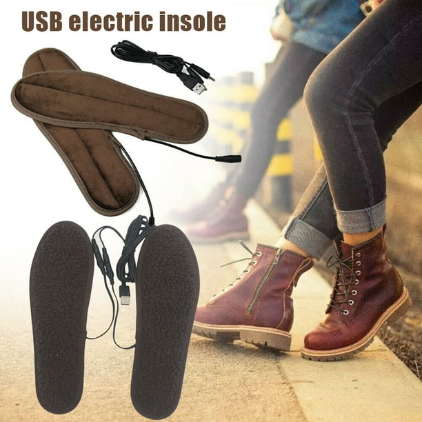 USB Charge Electric Feet Heated Shoe Boot Insole Insert Sock Foot Warmer 